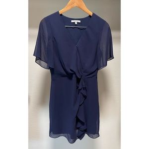 NAKED ZEBRA V-neck Ruffle Dress